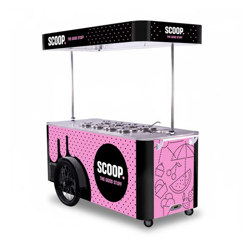 Packaging with the title 'Ice Cream cart design for Scoop.'