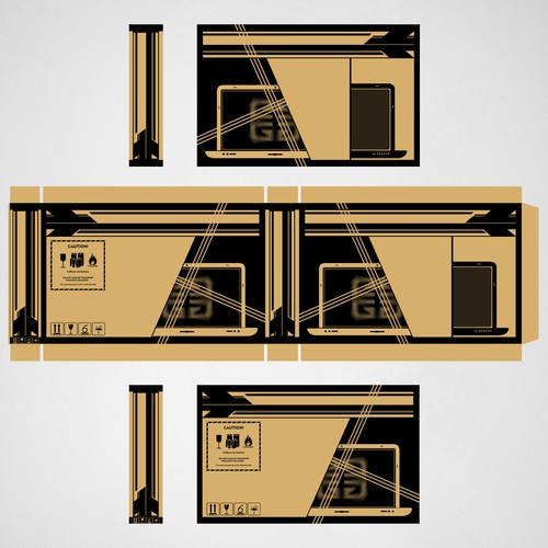 Laptop design with the title 'ARTWORK DESIGN LAPTOP BOX.'