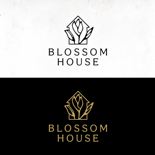 Blossom logo with the title 'Elegant logo for a school.'
