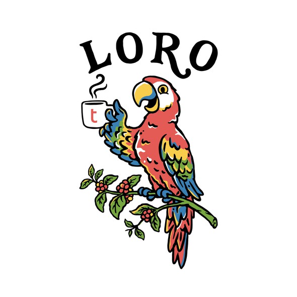 Animal illustration with the title 'Loro'
