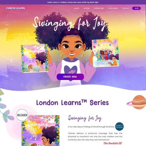 Entertainment website with the title 'Colorful Web Design for Children'