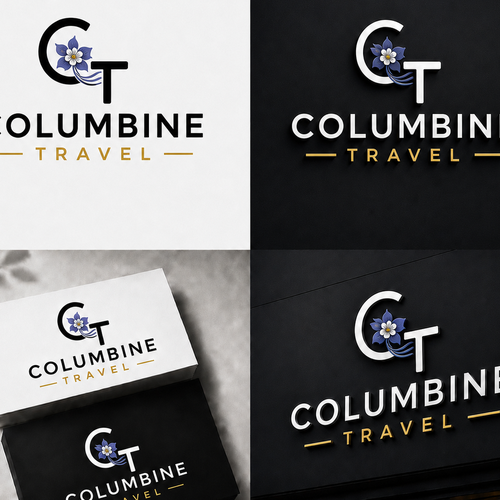 Travel design with the title 'Columbine travel'