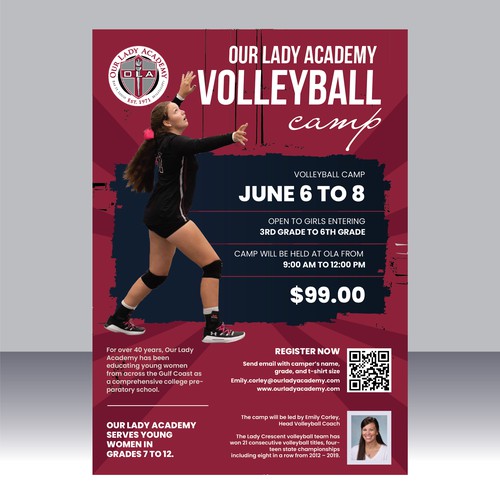 Business flyer design with the title 'Flyer design for a Volleyball camp flyer contest'