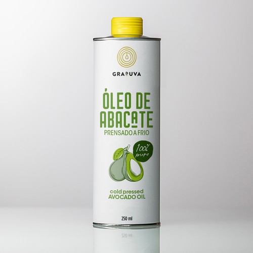 Mockup label with the title 'Packaging for Avocado Oil'