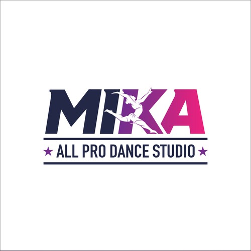 Dance school logo with the title 'mika dance studio'