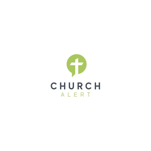 Criss-cross logo with the title 'Minimal logo design for a church alerting app'