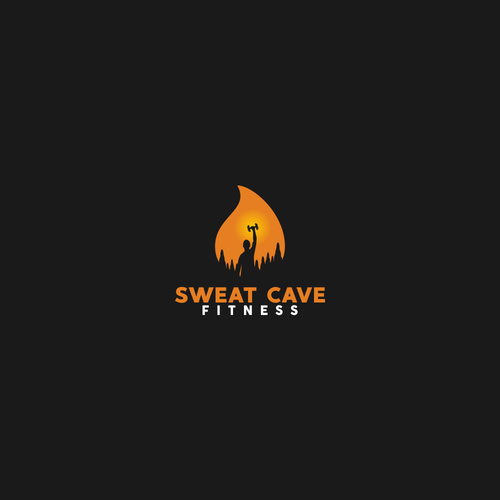 Fire brand with the title 'Logo concept for sweat cave fitness'