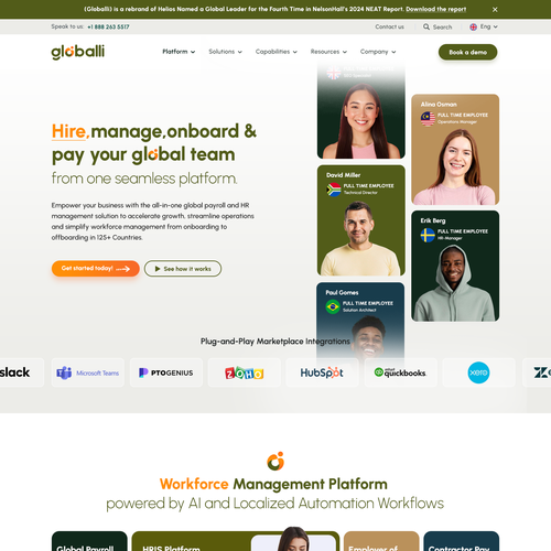 Website with the title 'Globalli Website'