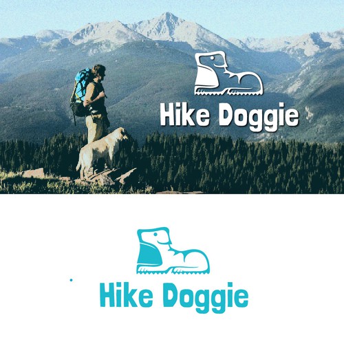 Hiking logo with the title 'Logo design for the " Hike Dooggie"'