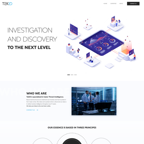 Security website with the title 'TekID Homepage design'