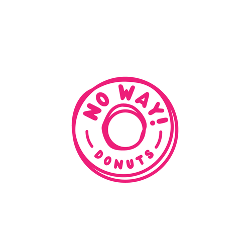 Vibrant logo with the title 'No Way! Donuts Logo Design'