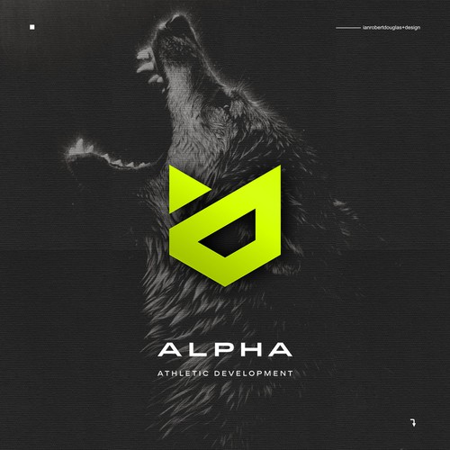 Wolf design with the title 'Solid mark for Alpha Athletic Development'