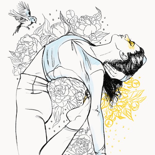 Bird artwork with the title 'Yoga poster'