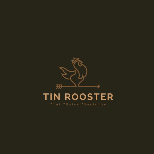 Line design with the title 'Logo for Tin Rooster restaurant'