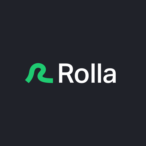 Tracking logo with the title 'Rolla app - Logo design proposal'