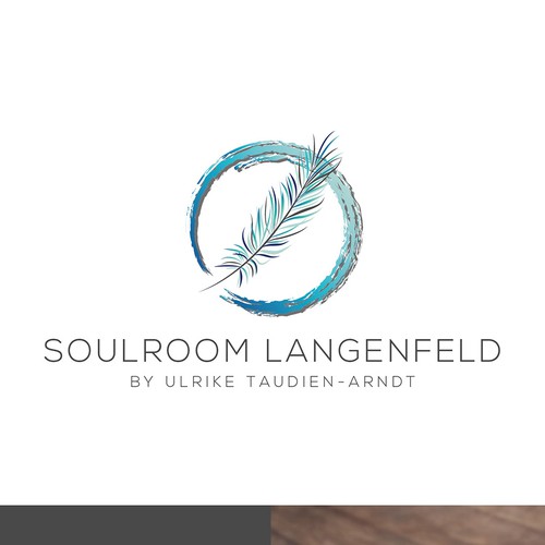 Feather logo with the title 'Logo Concept for a Shiatsu Practise'