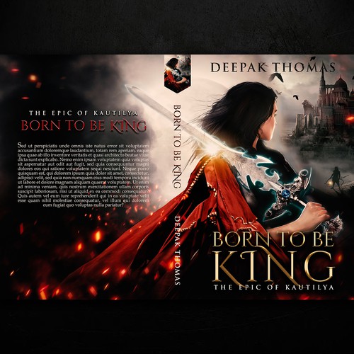 Castle design with the title 'Born to be King, by Deepak Thomas'