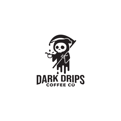 Reaper design with the title 'Fun Grim Reaper for Coffee Company'