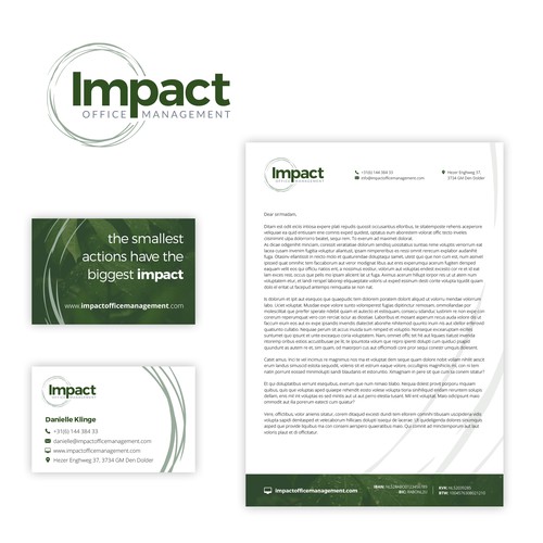 Impact design with the title 'Corporate Identity design for Impact Office Management'
