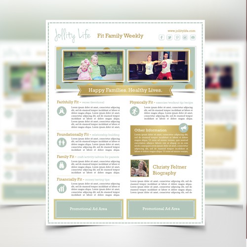 Family design with the title 'Jollity life flyer'