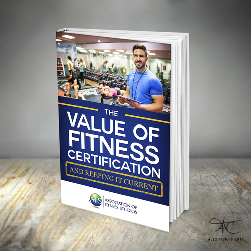 Personal trainer design with the title 'Book cover design for "The Value of Fitness Certification"'