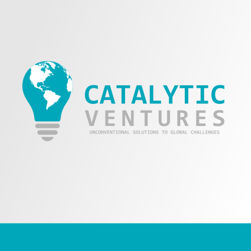 Light bulb logo with the title 'Create a powerful logo for Catalytic Ventures-- taking social enterprise to a new level'