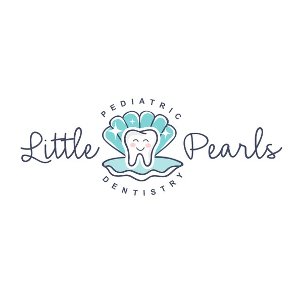 Tooth design with the title 'Little Pearls Pediatric Dentistry'