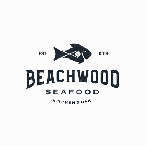 Sushi logo with the title 'Beachwood Seafood Kitchen & Bar'