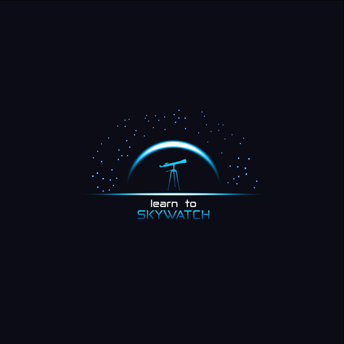 Outerspace design with the title 'Logo for "Learn to Skywatch"'