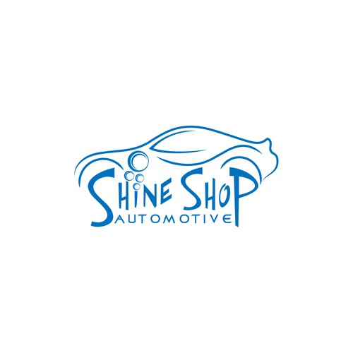 Carwash logo with the title 'Help Shine Shop Automotive update their current logo'