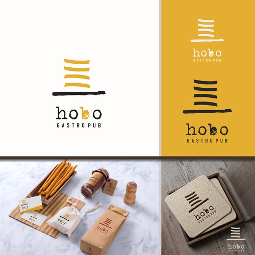 Pub design with the title 'hobo gastro logo '