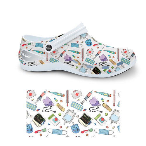 Pencil artwork with the title 'Playful Medical pattern'