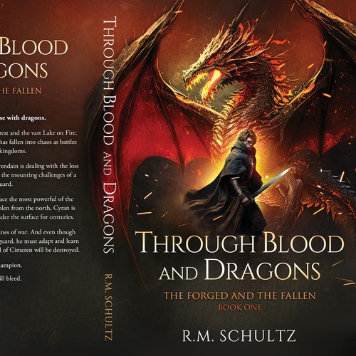 Fairy tale design with the title 'Through Blood and Dragons'