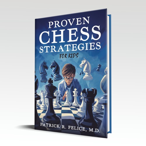 Children's book cover with the title 'Fun Book Cover concept for a book about chess for kids'