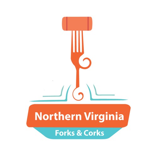 Tv show logo with the title 'Northern Virginia Forks & Corks -Logo'