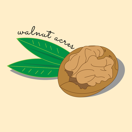 Realistic logo with the title 'Walnut Natural Style'