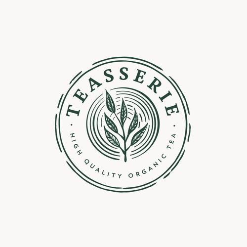Green brand with the title 'Teasserie Logo'