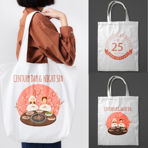 Korean design with the title 'Korean restautant illustration for tote bag'