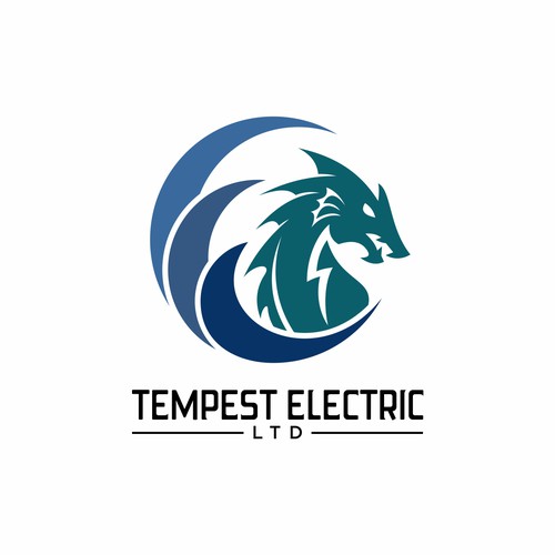 Dragon logo with the title 'Tempest Electric Logo Design'