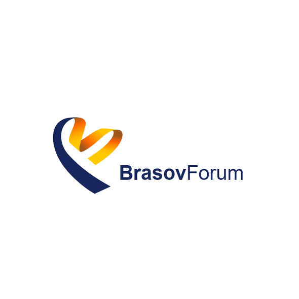 Orange logo with the title 'Logo Design Brief: Brasov Forum - Exclusive AI Leaders Event'