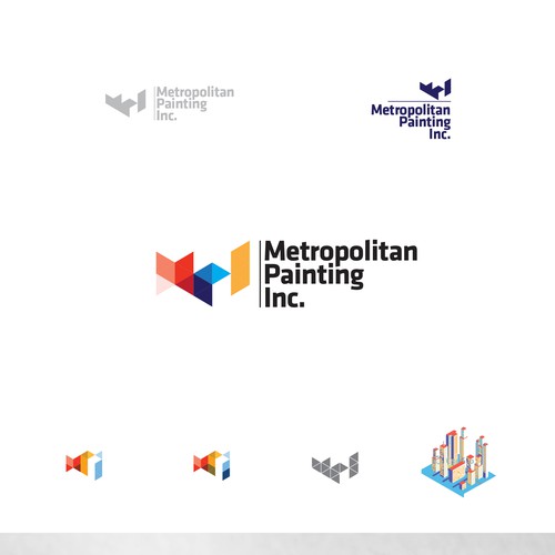 Contemporary logo with the title 'Logo for Metropolitan Painting Inc'