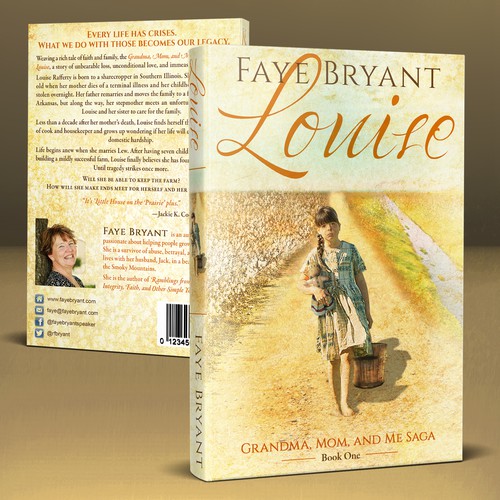 Retro book cover with the title 'Cover for the book about a sharecropper's daughter in Southern Illinois at the beginning of the 20st century'