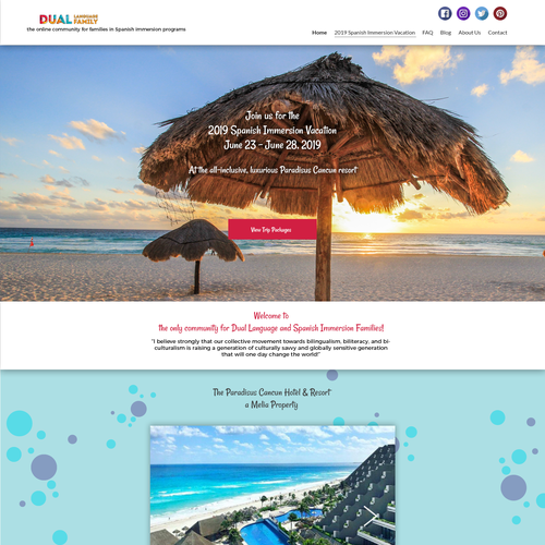 Children's website with the title 'Dual Language Family Website'