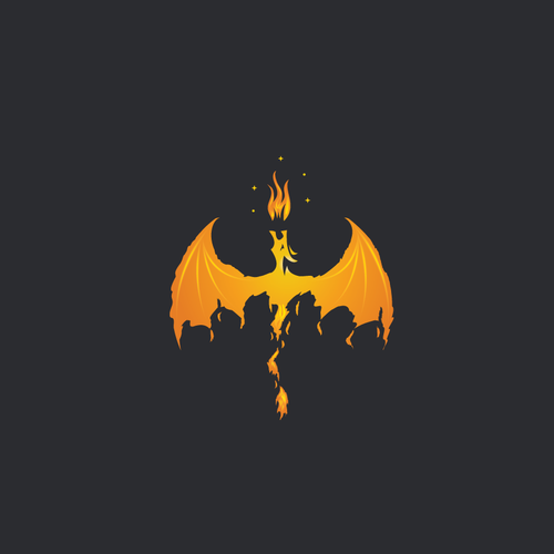 Ethereum logo with the title 'Fiery dragon logo'