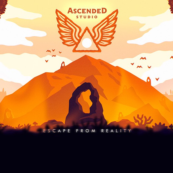 Procreate illustration with the title 'Ascended Studio'