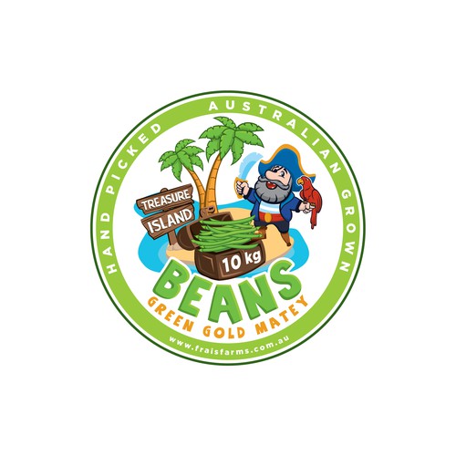 Pirate logo with the title 'Treasure Island Beans'