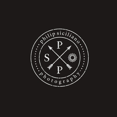 Arrow down logo with the title 'Logo for professional photographer'