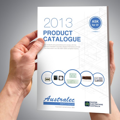 Product design with the title 'Product Catalog Cover'