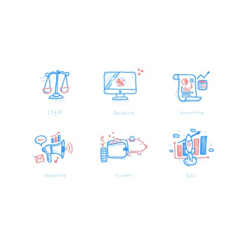Icon illustration with the title 'Icon set'