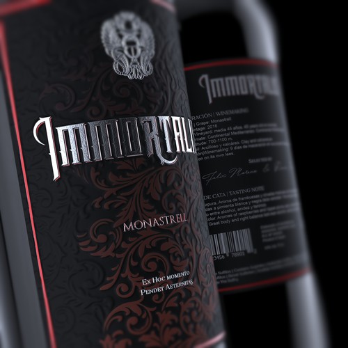 3ds Max design with the title 'Wine label design'